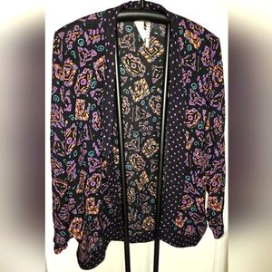 Geometric Abstract Open Cardigan Jacket